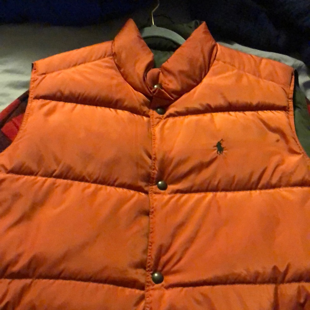 Reversible Orange and Camo Green Polo Vest
